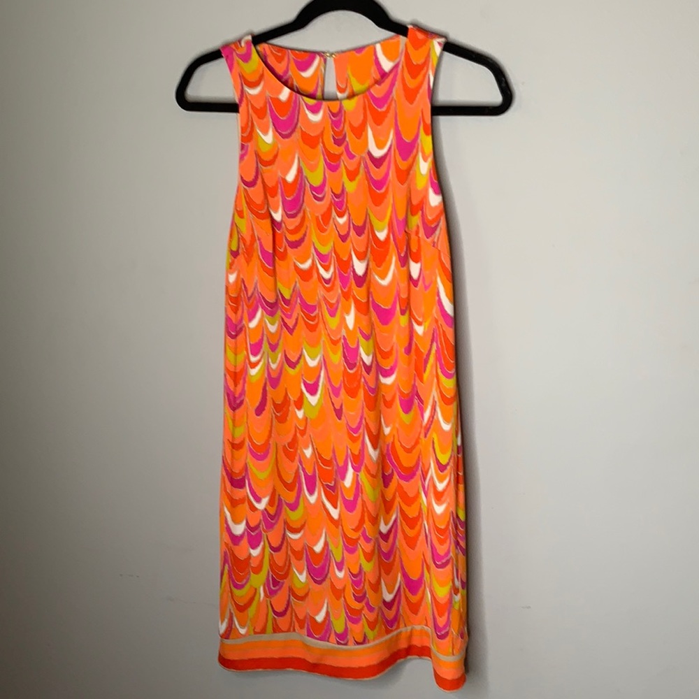Trina Turk orange pink print dress S
